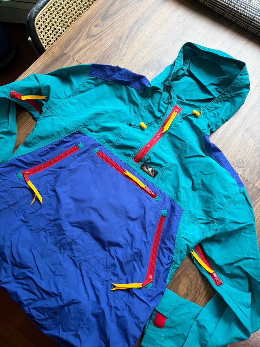 Vintage Seria Designs Color-Block Windbreaker sailing Jacket